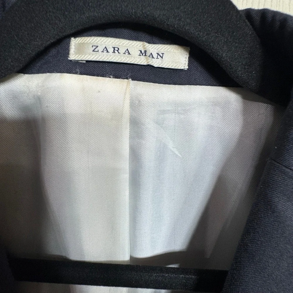 ZARA MAN Dark Navy Blue Blazer Jacket Men  USA 40 formal sophisticated
